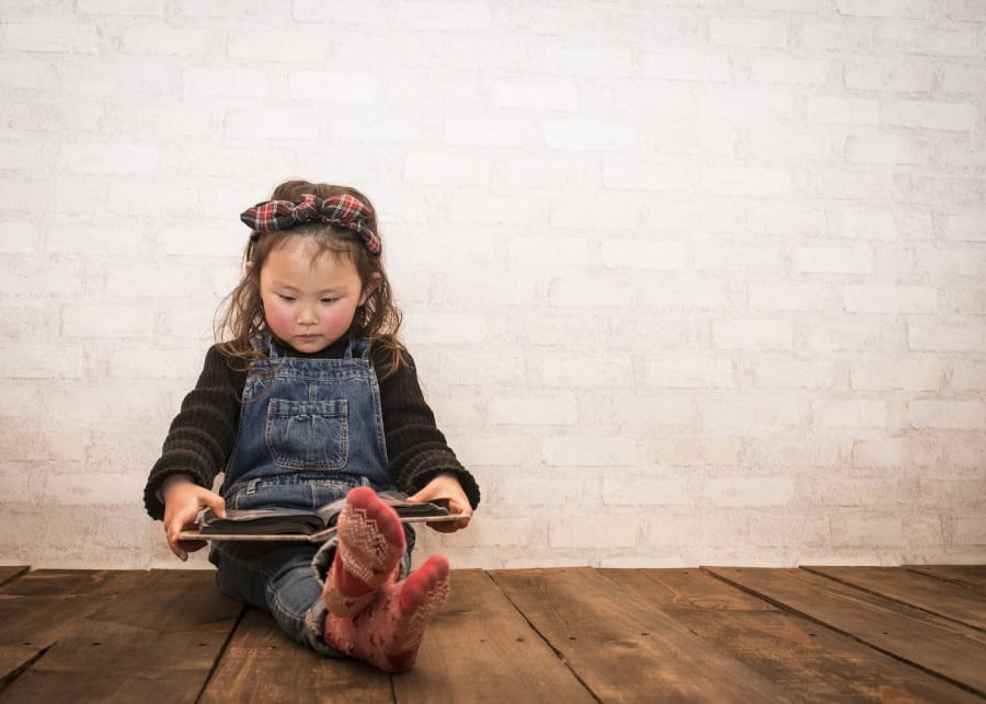 Child reading book