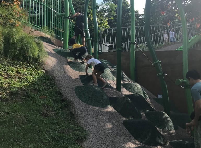 Climbing wall in Family Terracing area of Admiralty Park