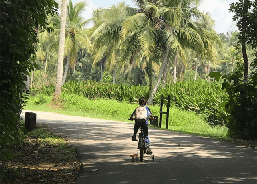 Hiking at Pulau Ubin in Singapore with kids