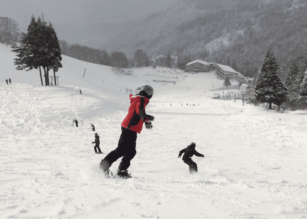 a snowboarder on a slope