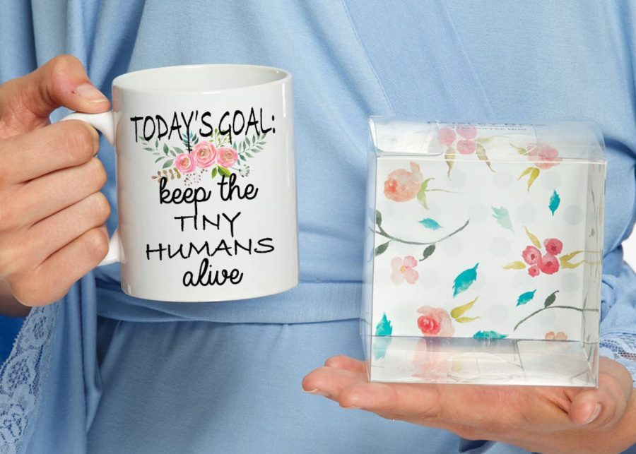 Today's goal: keep the tiny humans alive coffee mug