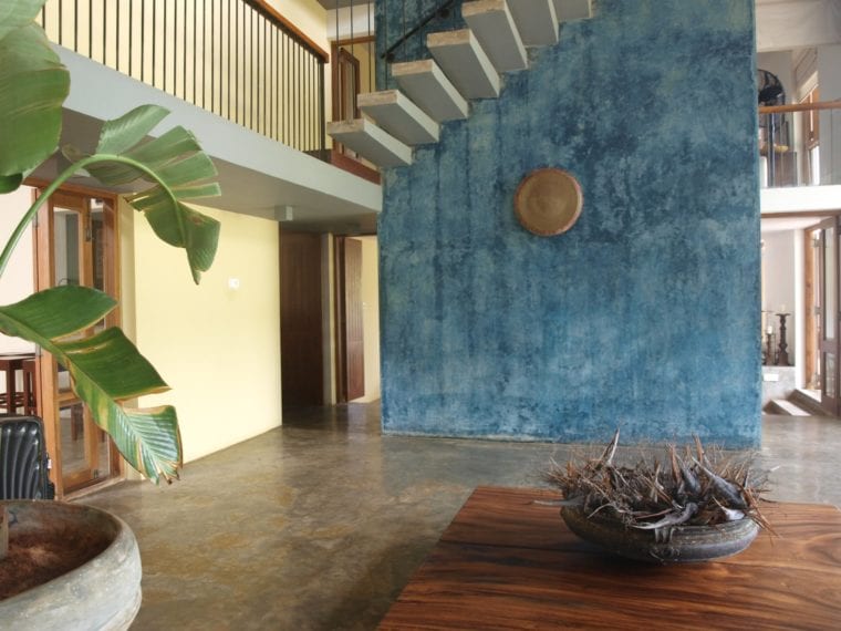 Standout feature walls at Saffron and Blue villa