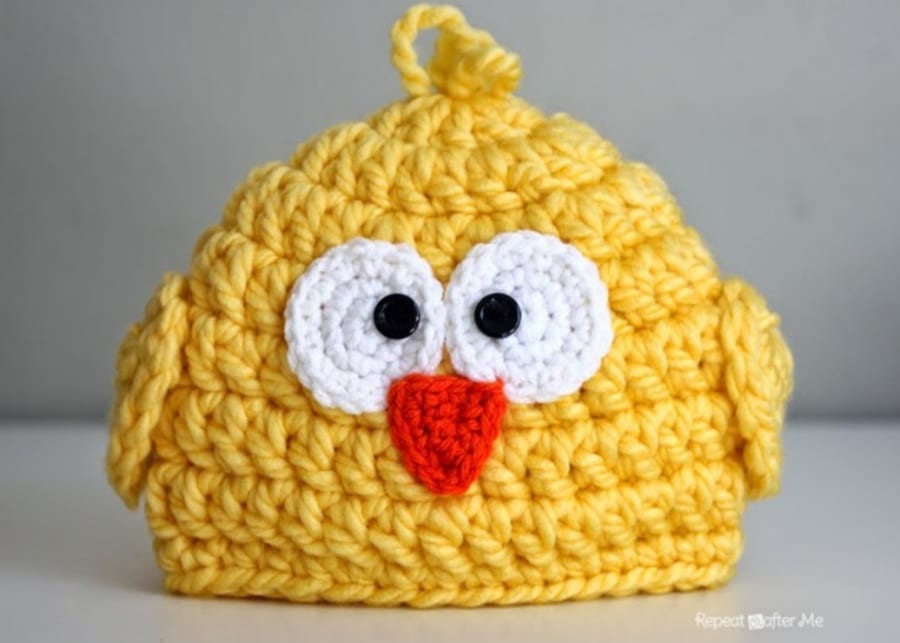 crochet easter hat chick