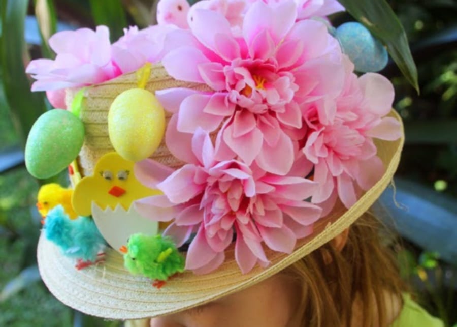 easter flower hat at home with ali