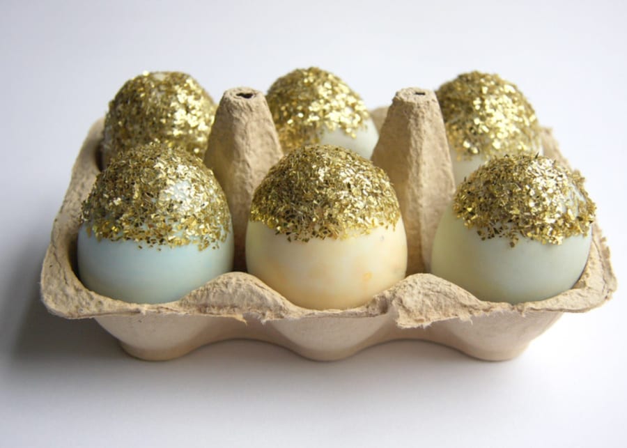 Glitter pastel eggs by Ladyland | Easter craft ideas for kids