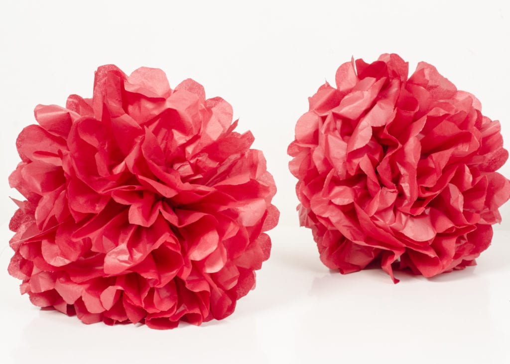 national day crafts tissue paper pompoms