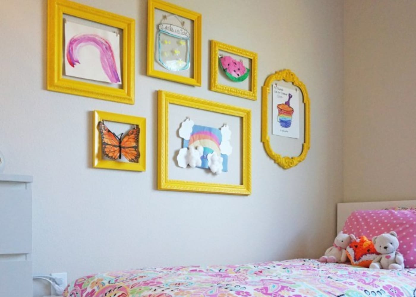 show off your kids art in frames