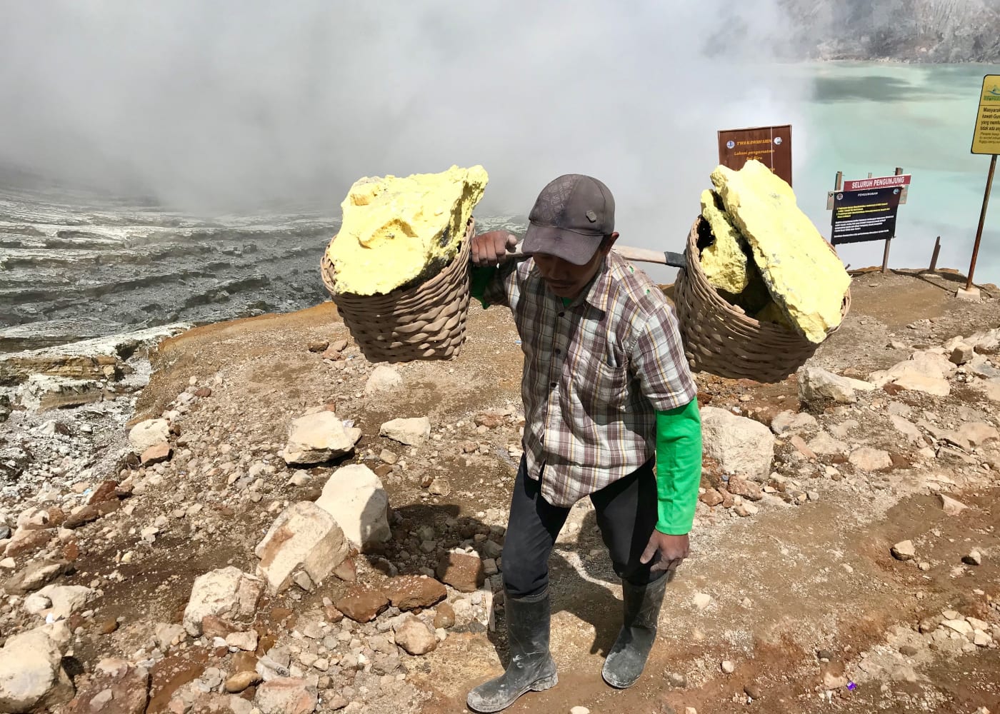 ijen sulphur mining