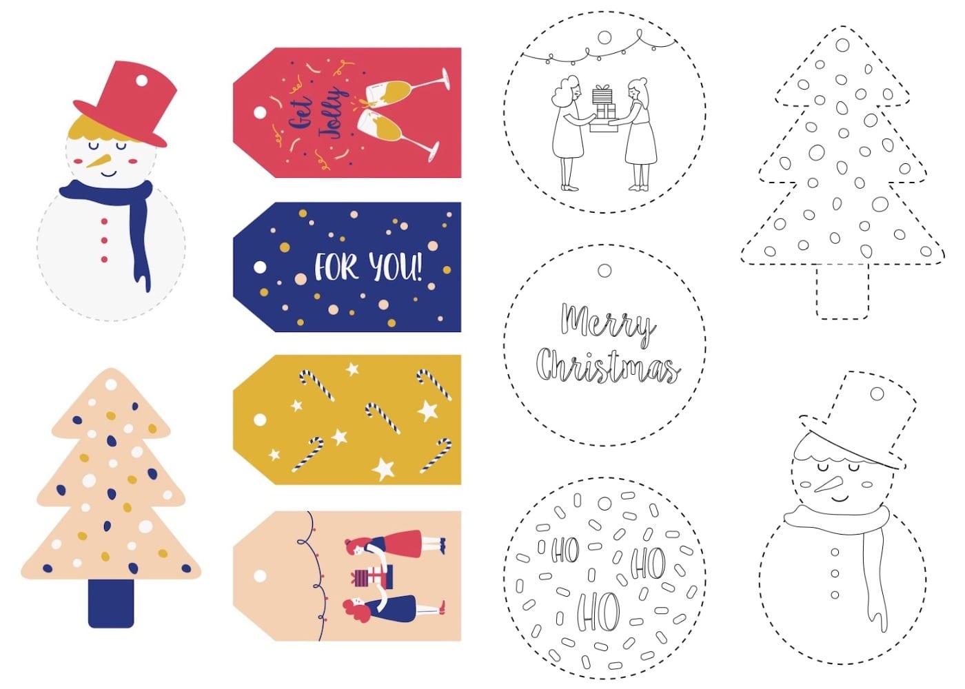 Free Christmas gift tags to print &amp; colour with the kids! | HoneyKids Asia