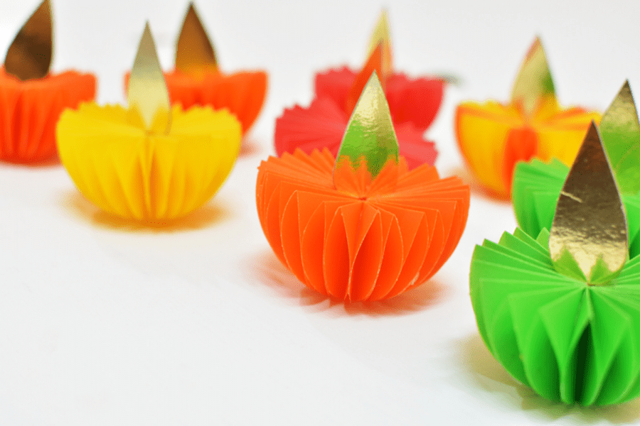 Deepavali crafts for kids | Paper diyas