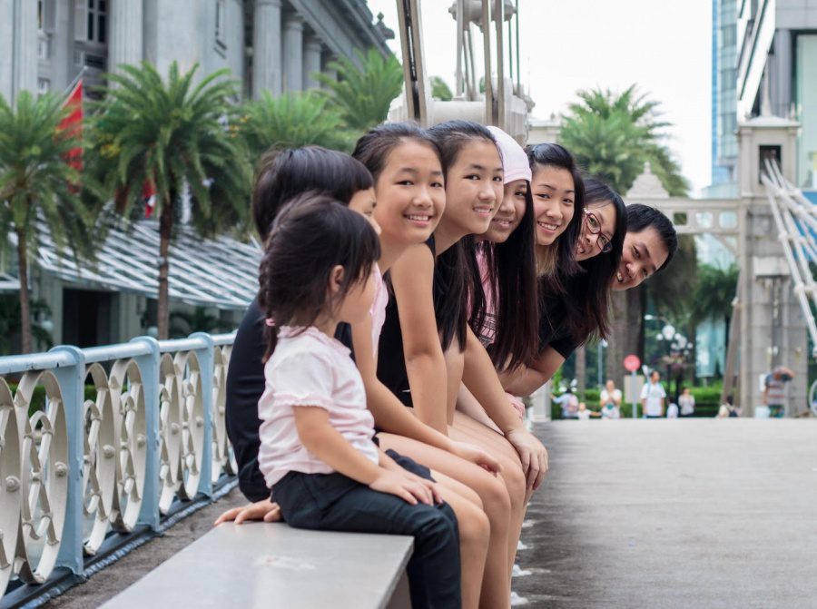 Michelle Choy with her six children