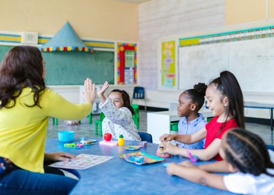 preschool children in classroom