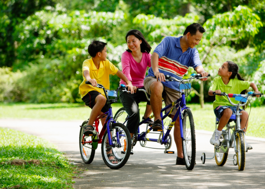 Family cycling online