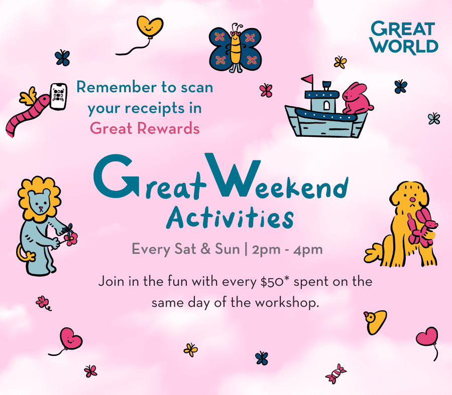 FREE Craft Workshops for Kids at Great World’s Great Weekend Activities