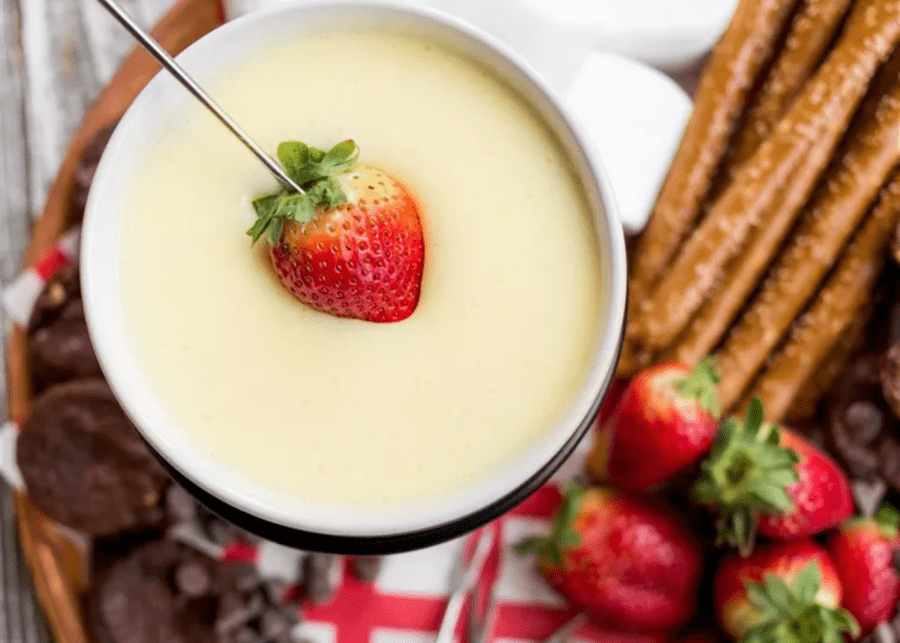 White chocolate fondue