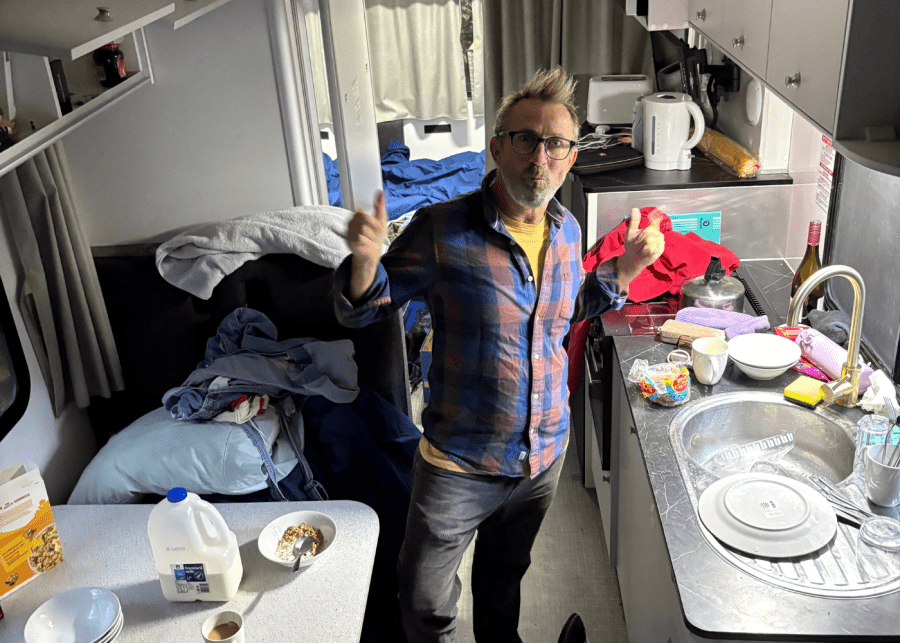 Inside a campervan family holiday in New Zealand